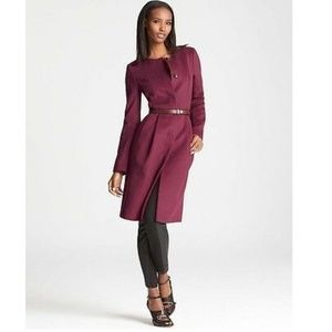 Ann Taylor Women's Burgundy Vine Wool Gates Coat